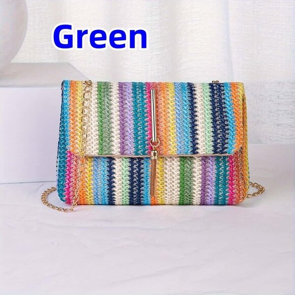 Versatile 7.9" Straw Crossbody Bag - Lightweight, Trendy, and Perfect for Summer - Picture 3 of 7